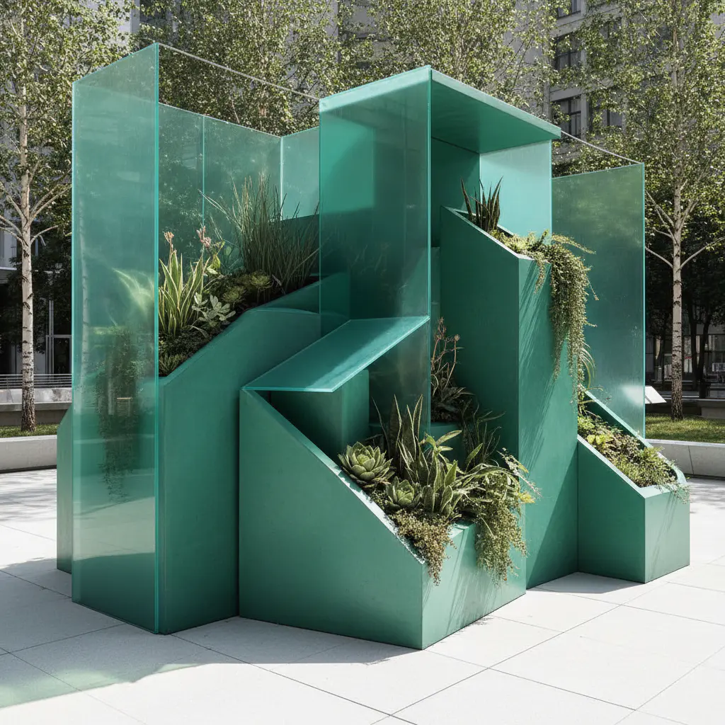 Abstract Architectural Planter Installation