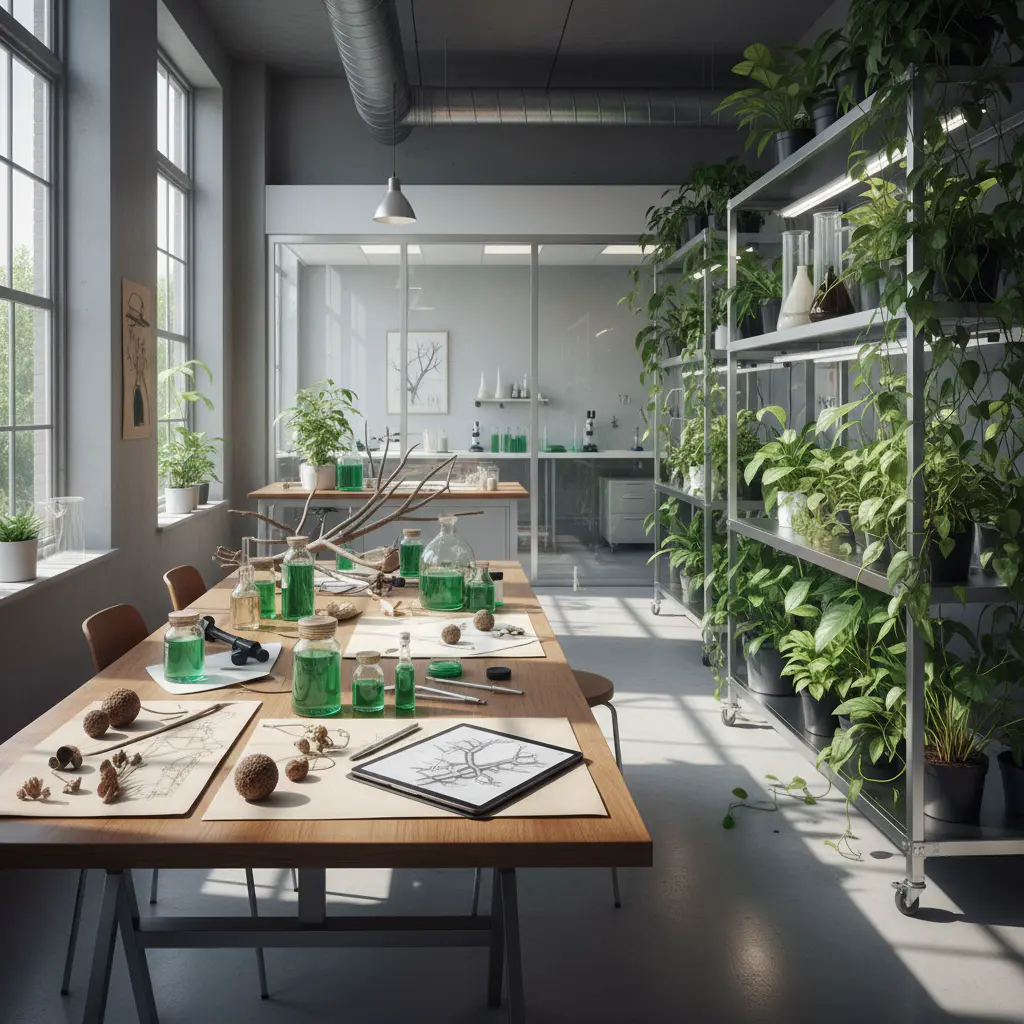 RootForm Design workspace and botanical lab